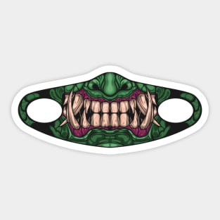 Oni Mask Green Sticker